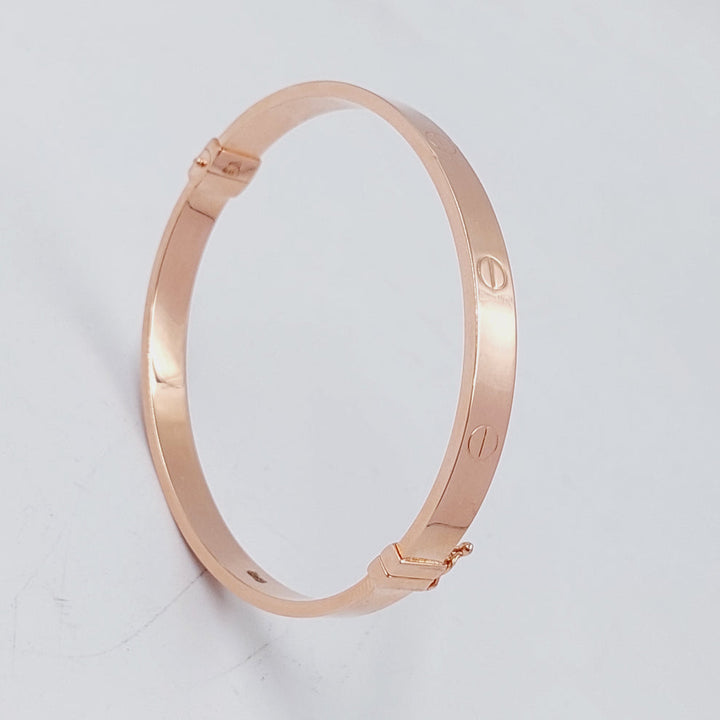 One Fancy Figaro Bangle Bracelet Made Of 21K Rose Gold by Saeed Jewelry-24656