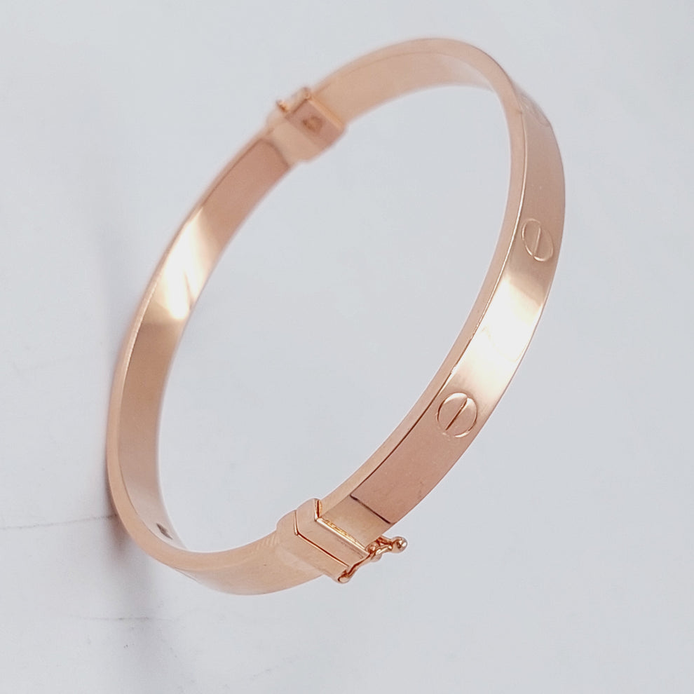 One Fancy Figaro Bangle Bracelet Made Of 21K Rose Gold by Saeed Jewelry-24656