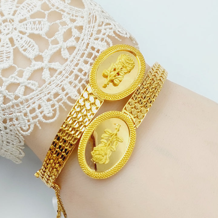 Ounce Bracelet Made Of 21K Yellow Gold by Saeed Jewelry-28504