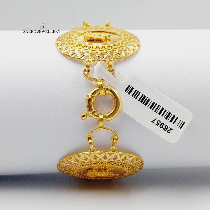 Ounce Bracelet  Made Of 21K Yellow Gold by Saeed Jewelry-28957