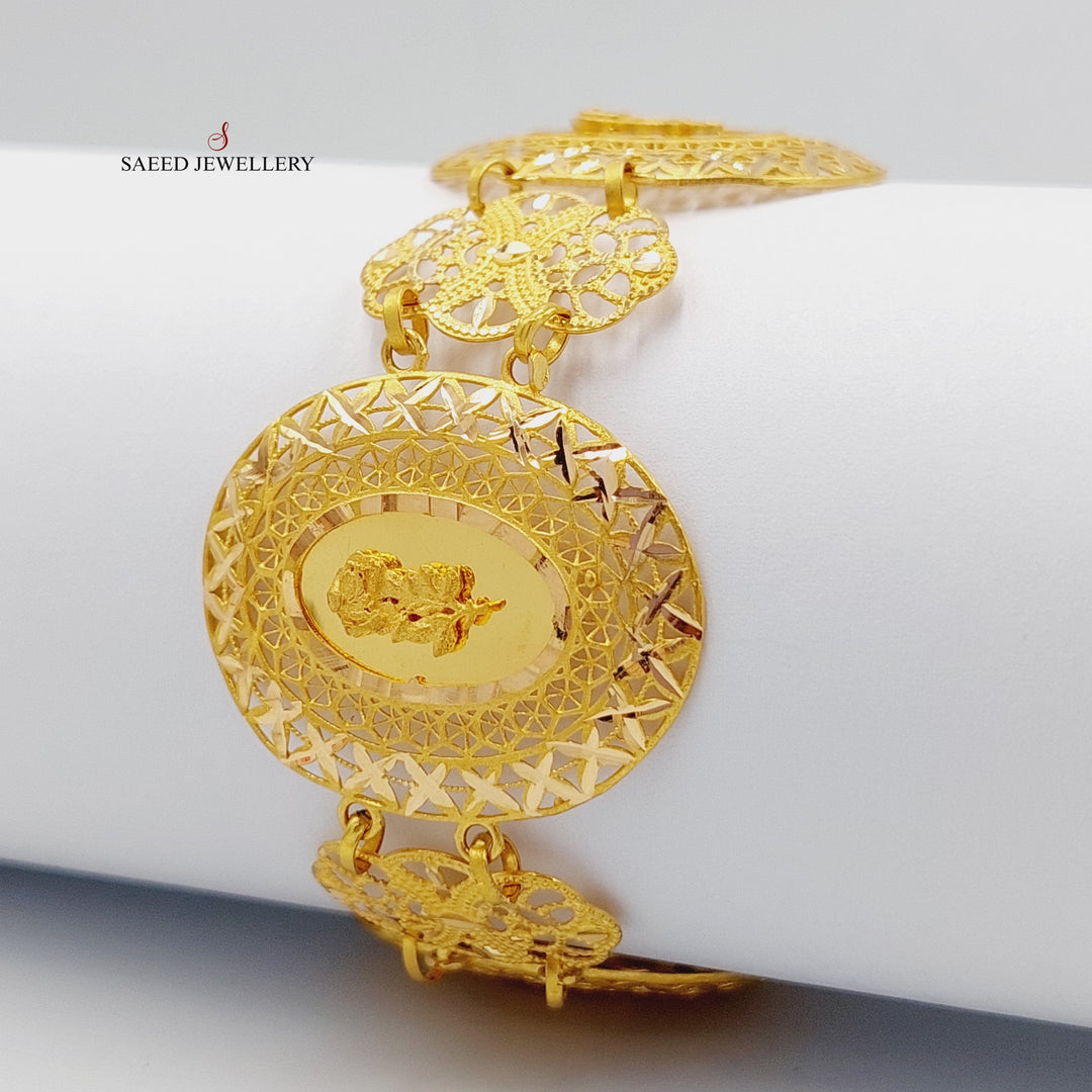 Ounce Bracelet  Made Of 21K Yellow Gold by Saeed Jewelry-28957