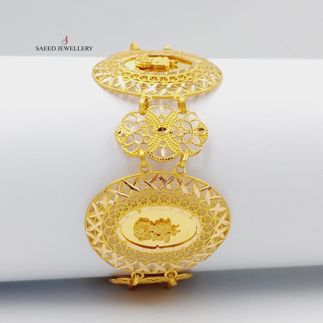Ounce Bracelet  Made Of 21K Yellow Gold by Saeed Jewelry-28957