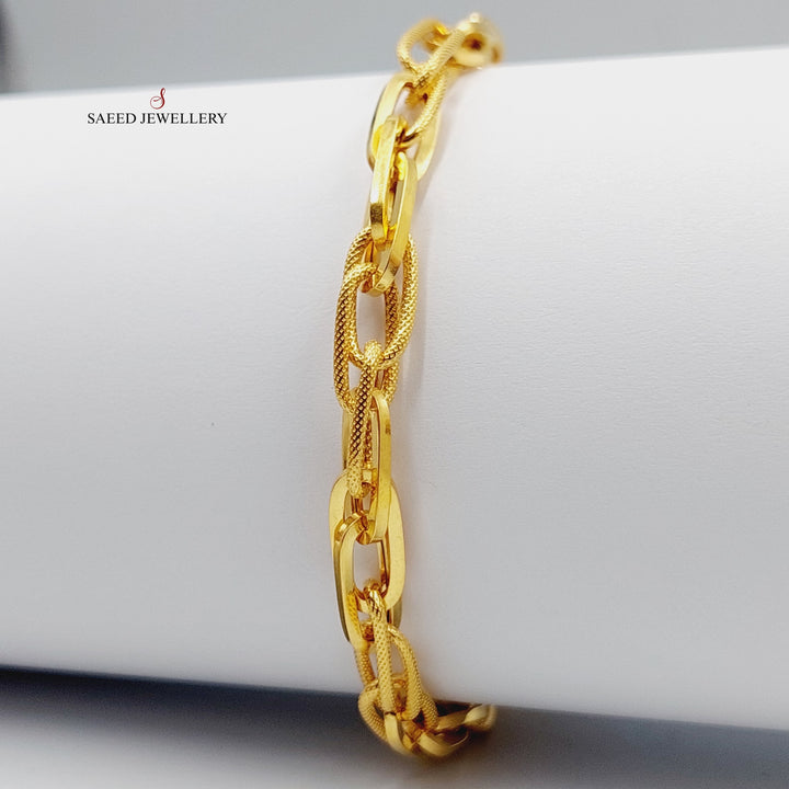 Ounce Cuban Links Bracelet  Made Of 21K Yellow Gold by Saeed Jewelry-29121