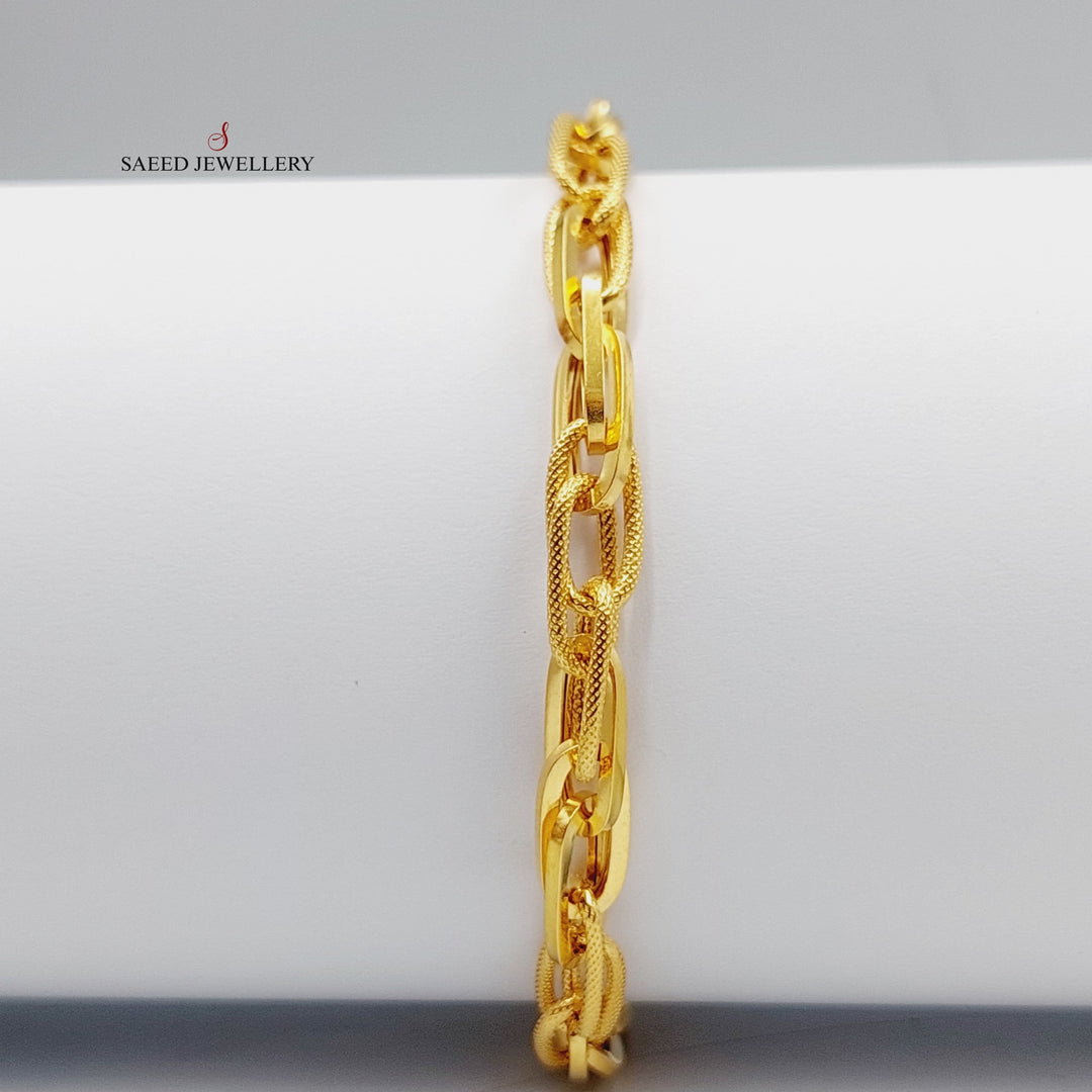 Ounce Cuban Links Bracelet  Made Of 21K Yellow Gold by Saeed Jewelry-29121