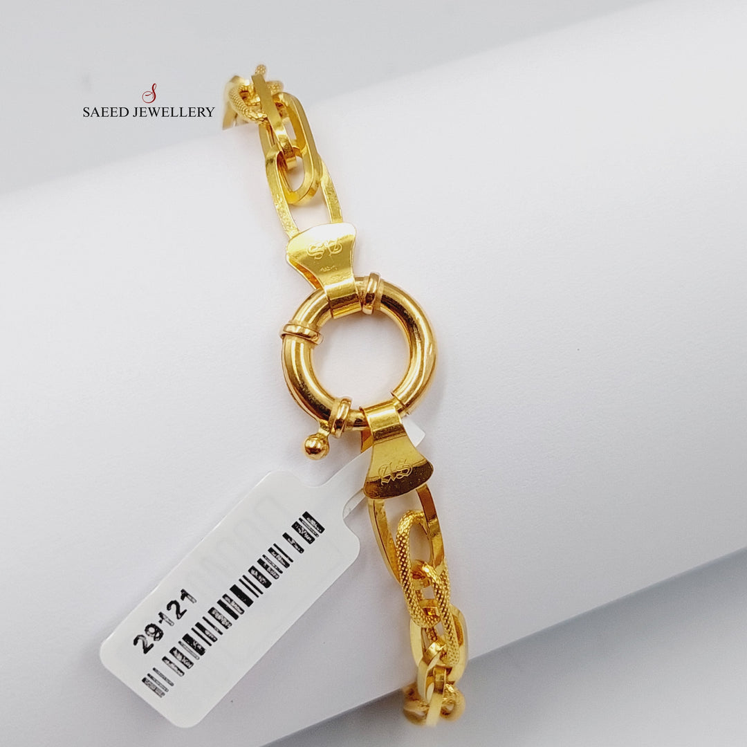 Ounce Cuban Links Bracelet  Made Of 21K Yellow Gold by Saeed Jewelry-29121
