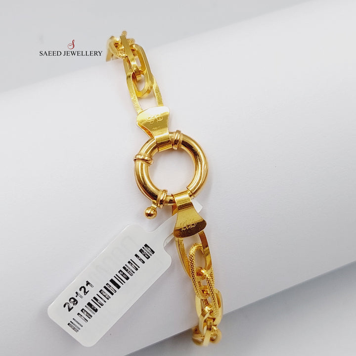 Ounce Cuban Links Bracelet  Made Of 21K Yellow Gold by Saeed Jewelry-29121