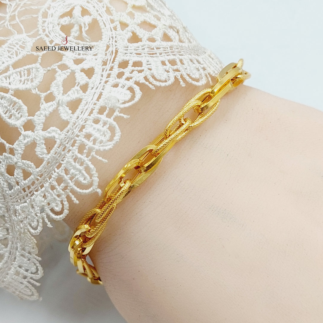 Ounce Cuban Links Bracelet  Made Of 21K Yellow Gold by Saeed Jewelry-29121