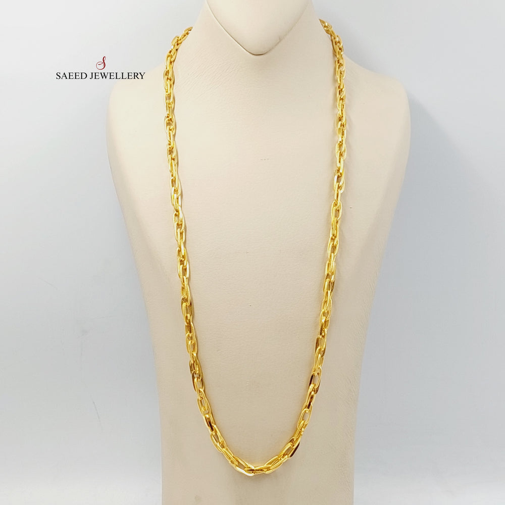 Ounce Cuban Links Chain 70cm Made Of 21K Yellow Gold by Saeed Jewelry-29120