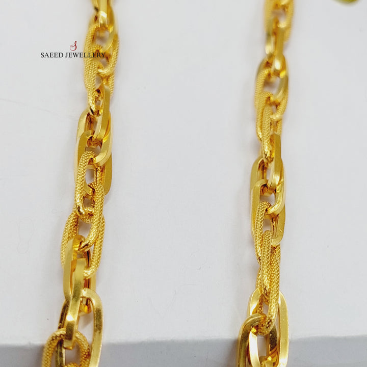 Ounce Cuban Links Chain 70cm Made Of 21K Yellow Gold by Saeed Jewelry-29120