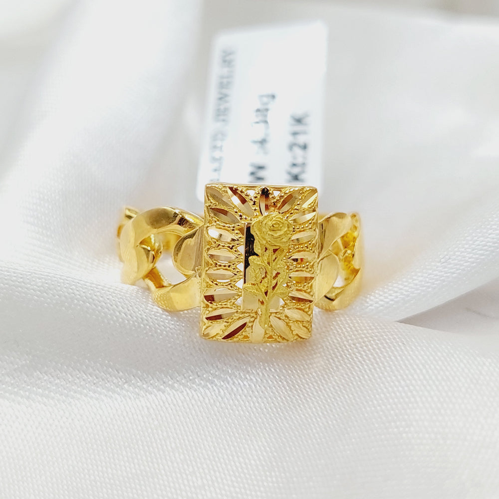 Ounce Cuban Links Ring  Made of 21K Yellow Gold by Saeed Jewelry-30830