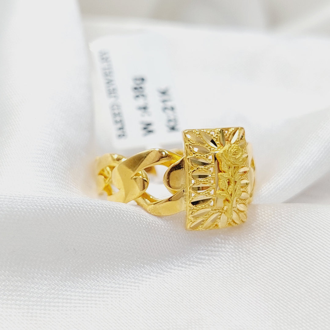 Ounce Cuban Links Ring  Made of 21K Yellow Gold by Saeed Jewelry-30830