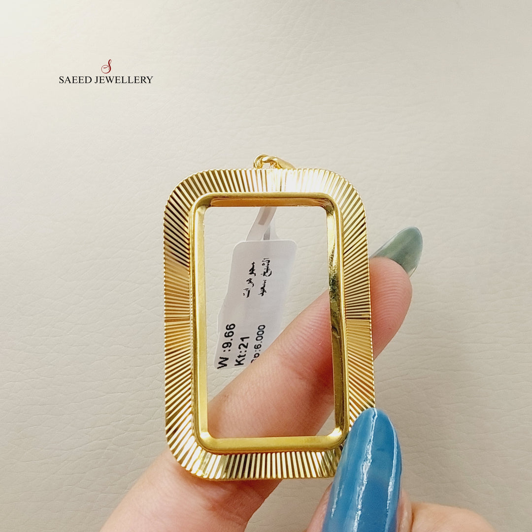 Ounce Frame Pendant  Made Of 21K Yellow Gold by Saeed Jewelry-29077