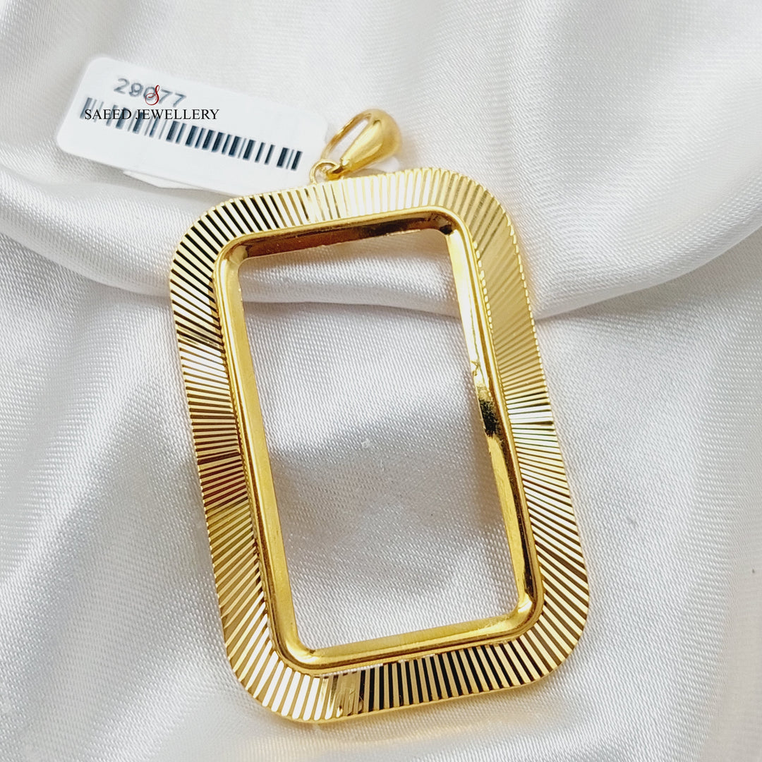 Ounce Frame Pendant  Made Of 21K Yellow Gold by Saeed Jewelry-29077