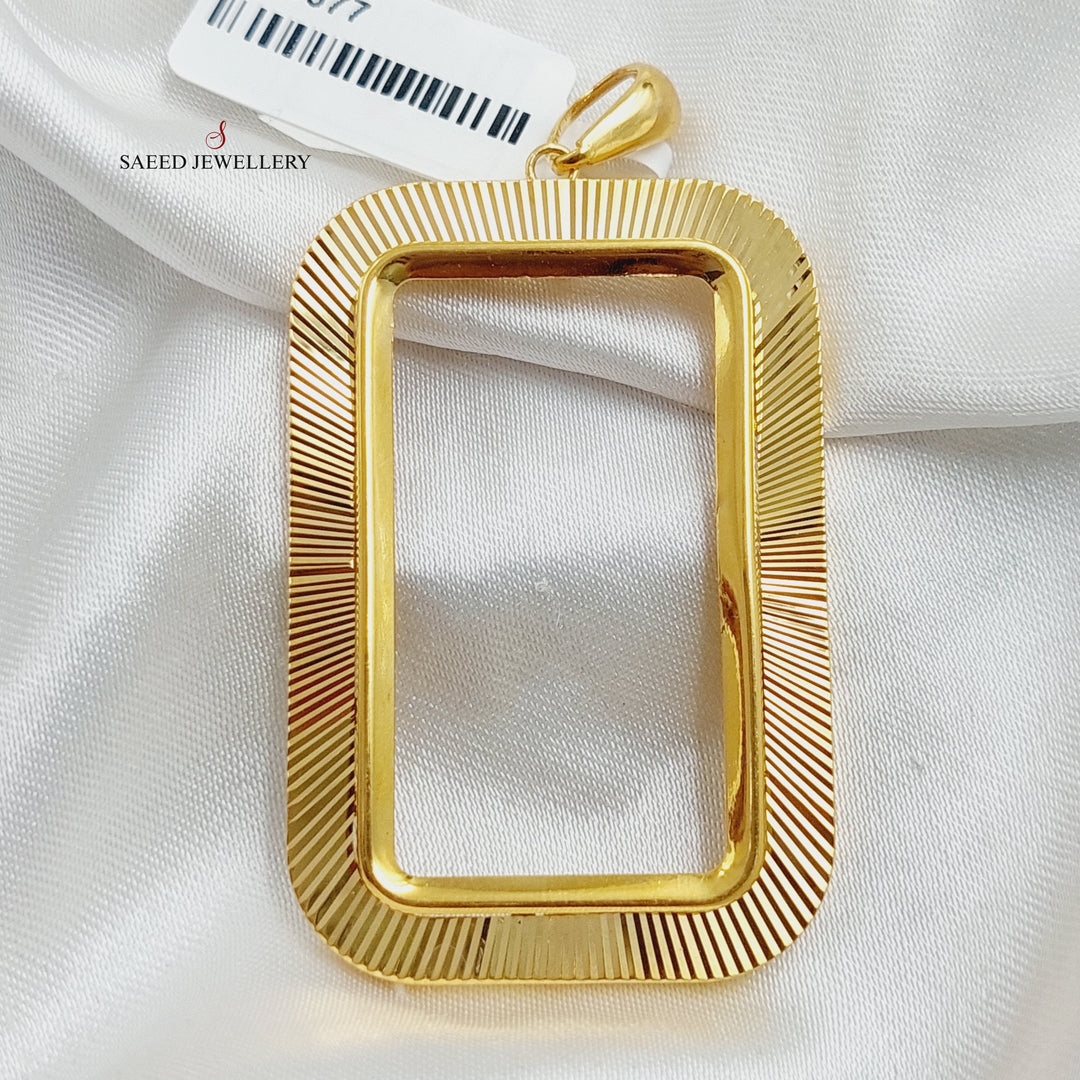 Ounce Frame Pendant  Made Of 21K Yellow Gold by Saeed Jewelry-29077