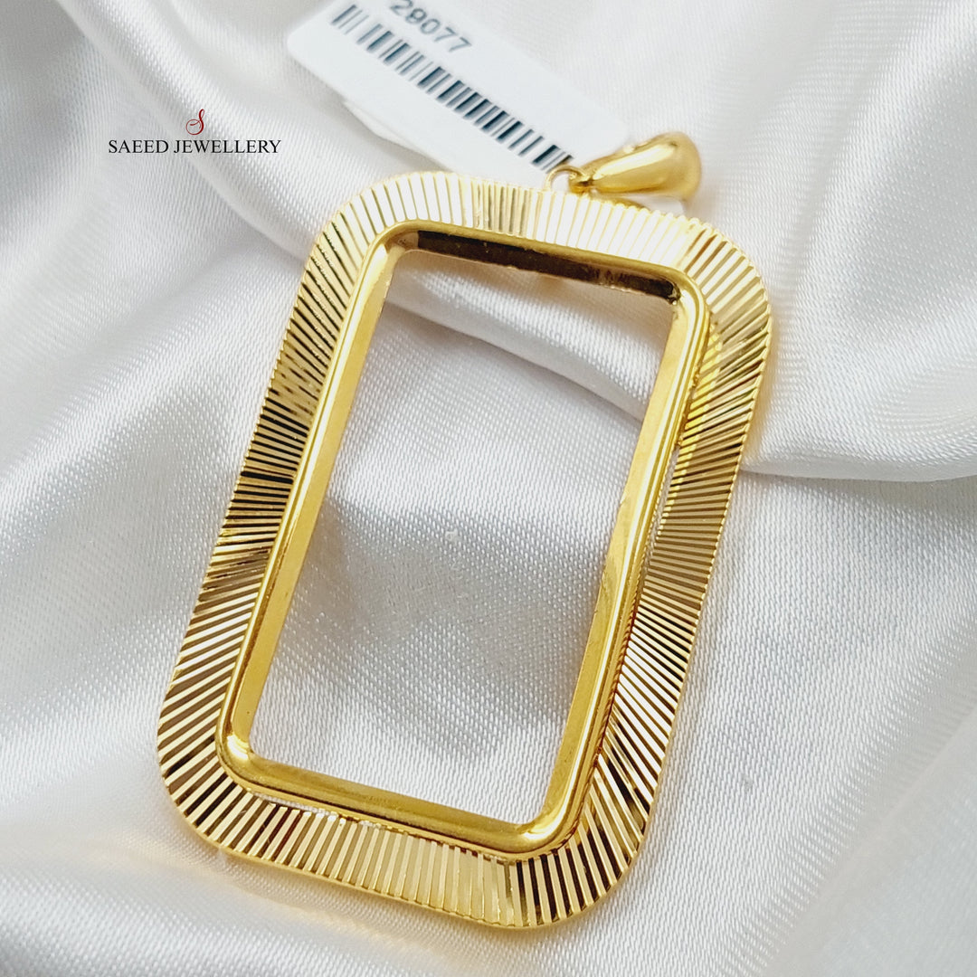 Ounce Frame Pendant  Made Of 21K Yellow Gold by Saeed Jewelry-29077