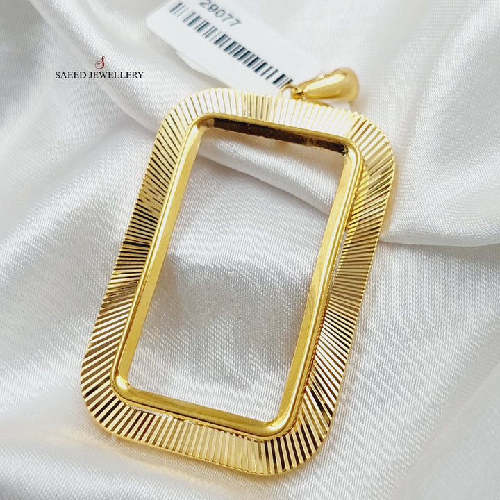 Ounce Frame Pendant  Made Of 21K Yellow Gold by Saeed Jewelry-29077