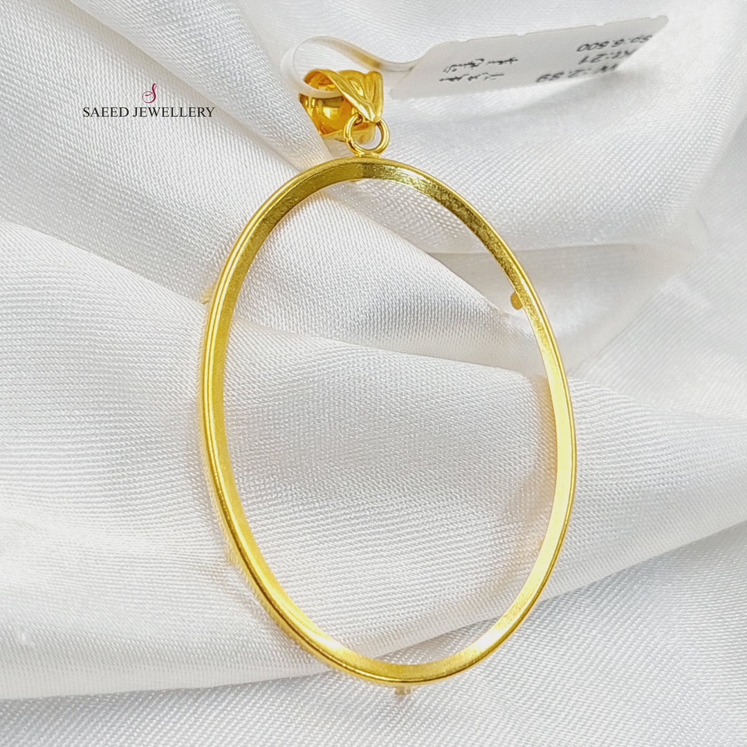 Ounce Frame Pendant  Made Of 21K Yellow Gold by Saeed Jewelry-29774
