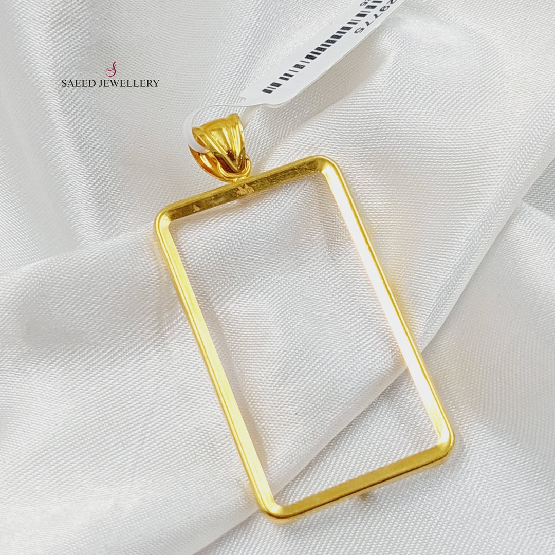 Ounce Frame Pendant  Made Of 21K Yellow Gold by Saeed Jewelry-29775