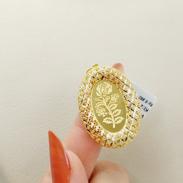 Ounce Pendant Made Of 21K Yellow Gold by Saeed Jewelry-28340