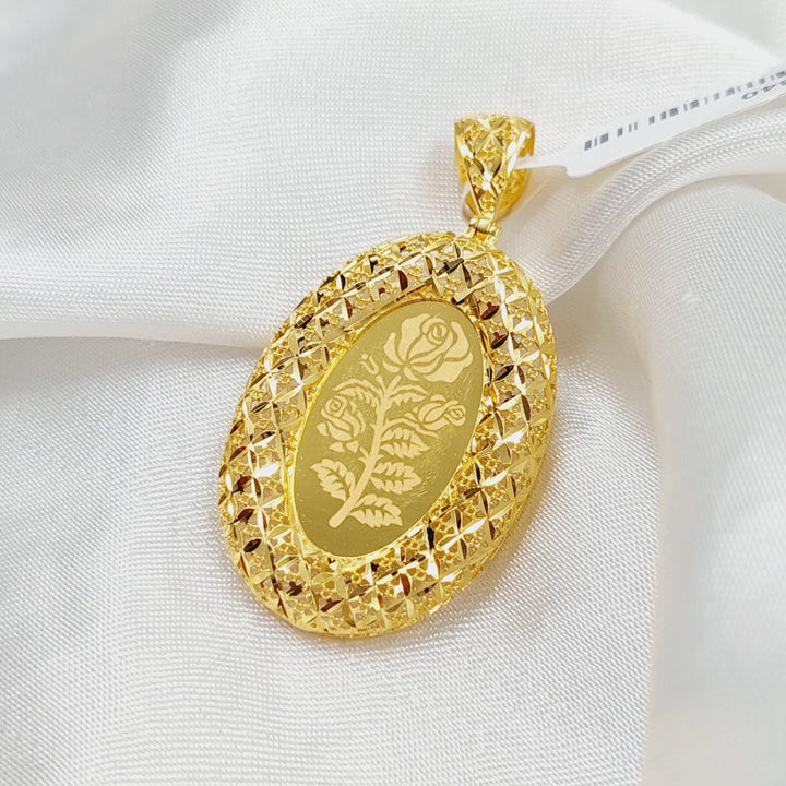 Ounce Pendant Made Of 21K Yellow Gold by Saeed Jewelry-28340