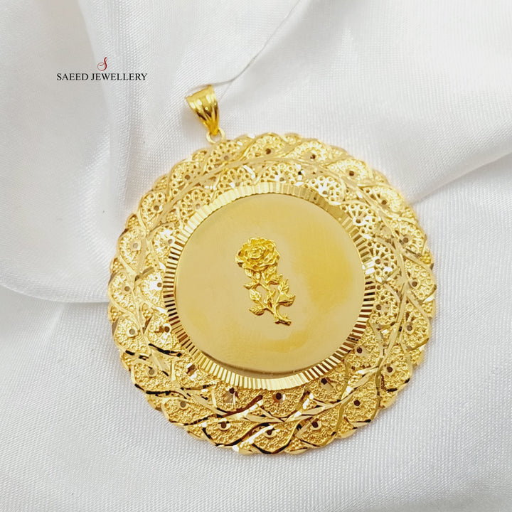 Ounce Pendant Made Of 21K Yellow Gold by Saeed Jewelry-28473