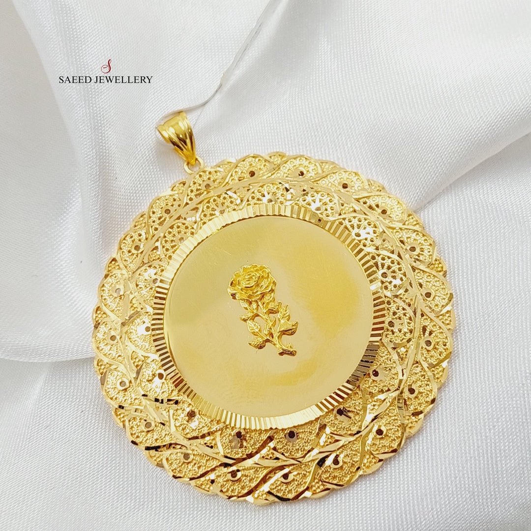 Ounce Pendant Made Of 21K Yellow Gold by Saeed Jewelry-28473