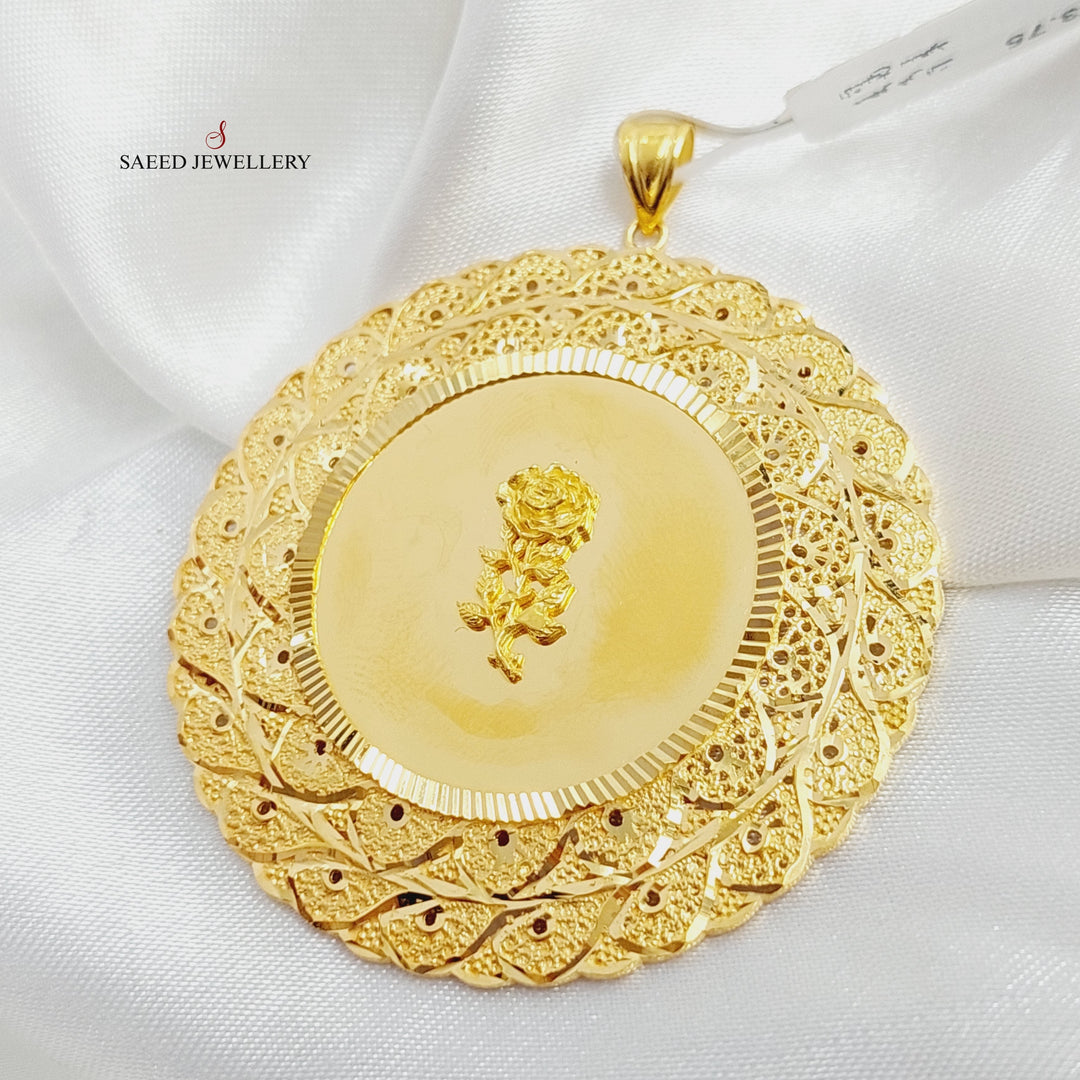 Ounce Pendant Made Of 21K Yellow Gold by Saeed Jewelry-28473