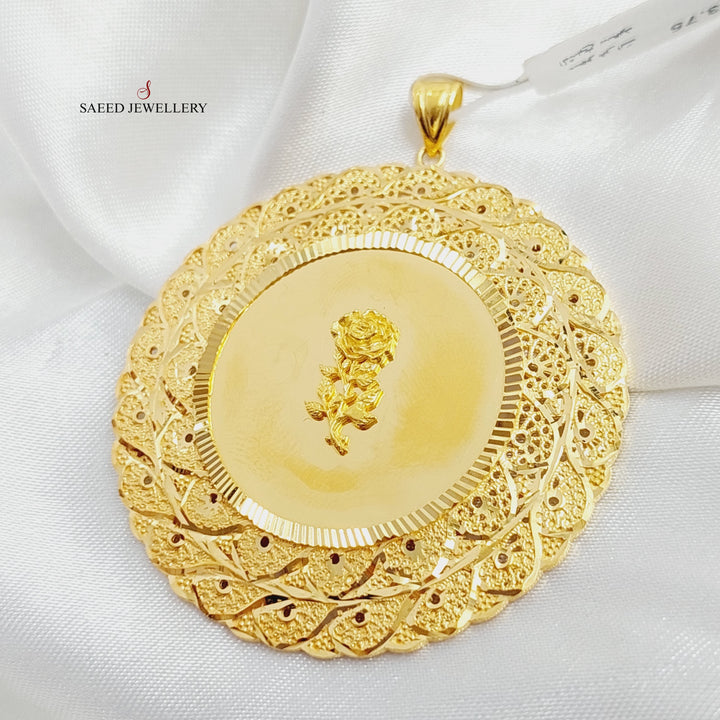 Ounce Pendant Made Of 21K Yellow Gold by Saeed Jewelry-28473