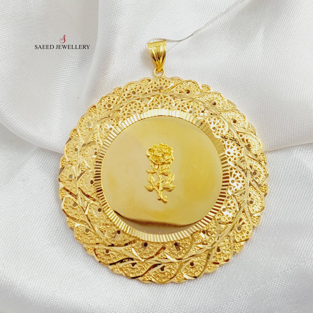 Ounce Pendant Made Of 21K Yellow Gold by Saeed Jewelry-28473