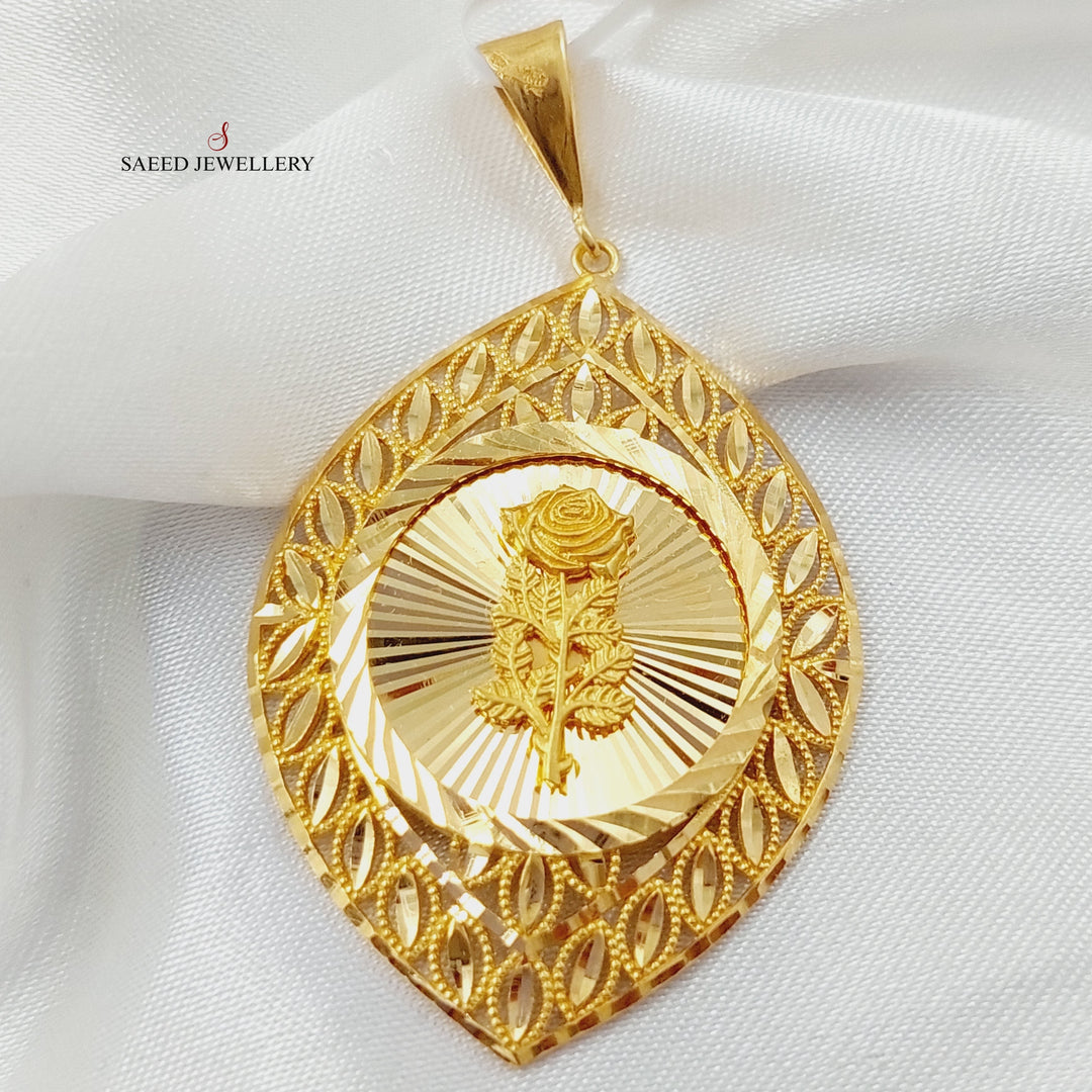 Ounce Pendant Made Of 21K Yellow Gold by Saeed Jewelry-28477