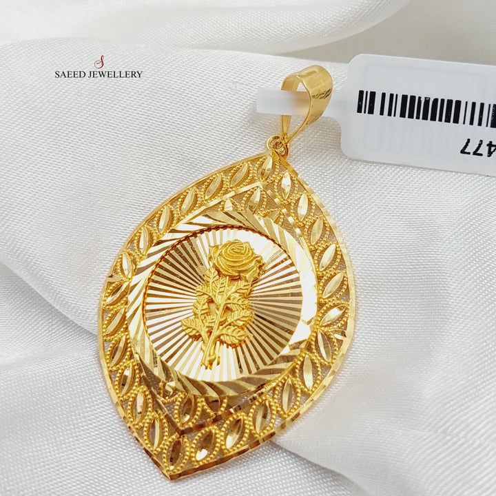 Ounce Pendant Made Of 21K Yellow Gold by Saeed Jewelry-28477