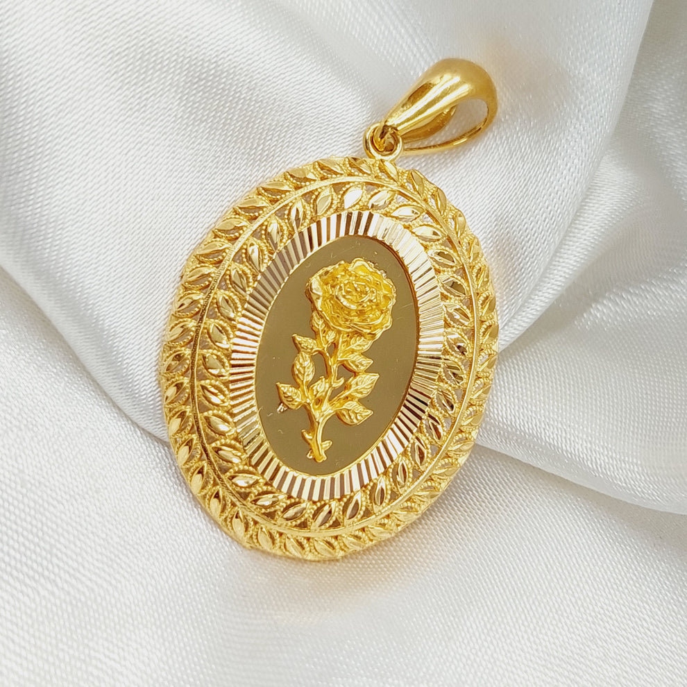 Ounce Pendant Made Of 21K Yellow Gold by Saeed Jewelry-28478