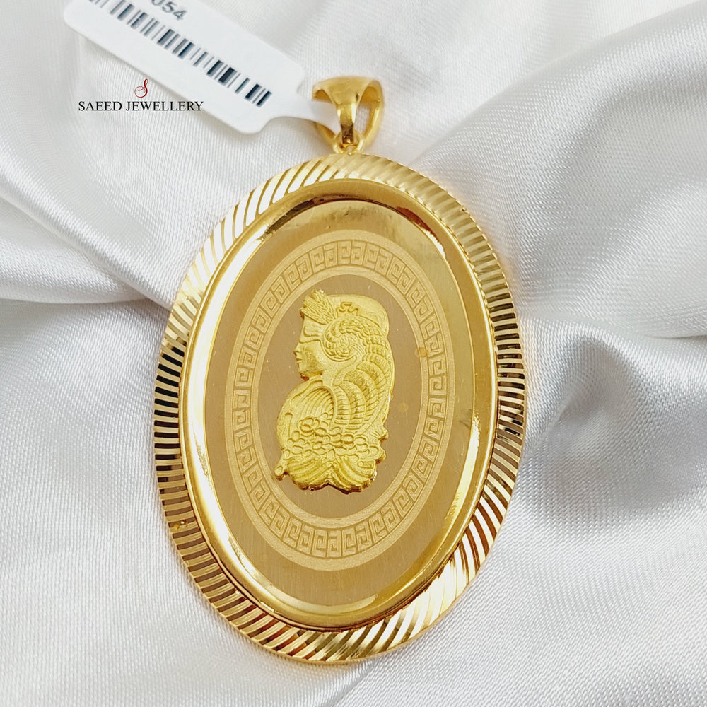 Ounce Pendant  Made Of 21K Yellow Gold by Saeed Jewelry-29054