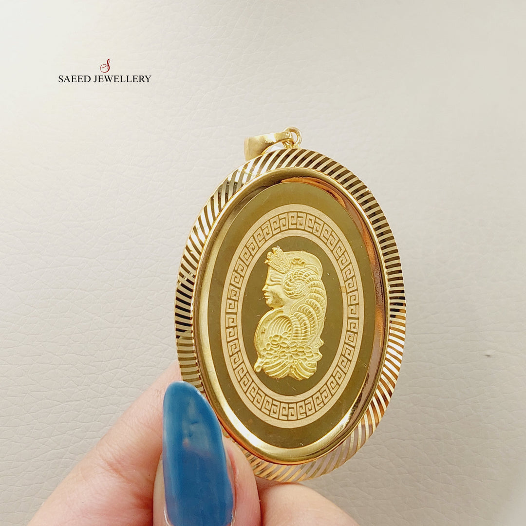 Ounce Pendant  Made Of 21K Yellow Gold by Saeed Jewelry-29054