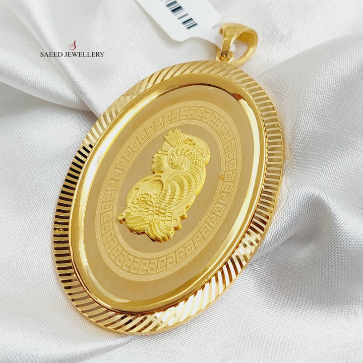 Ounce Pendant  Made Of 21K Yellow Gold by Saeed Jewelry-29054