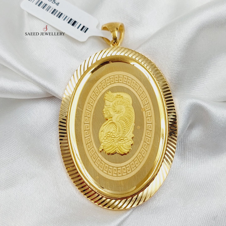 Ounce Pendant  Made Of 21K Yellow Gold by Saeed Jewelry-29054