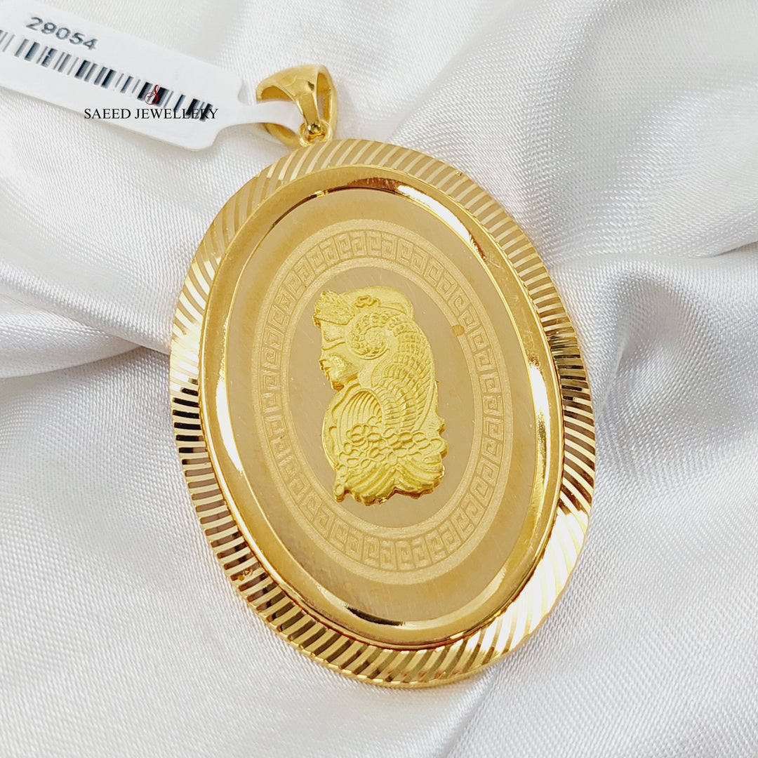 Ounce Pendant  Made Of 21K Yellow Gold by Saeed Jewelry-29054