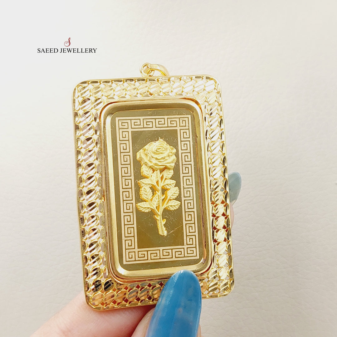 Ounce Pendant  Made Of 21K Yellow Gold by Saeed Jewelry-29055