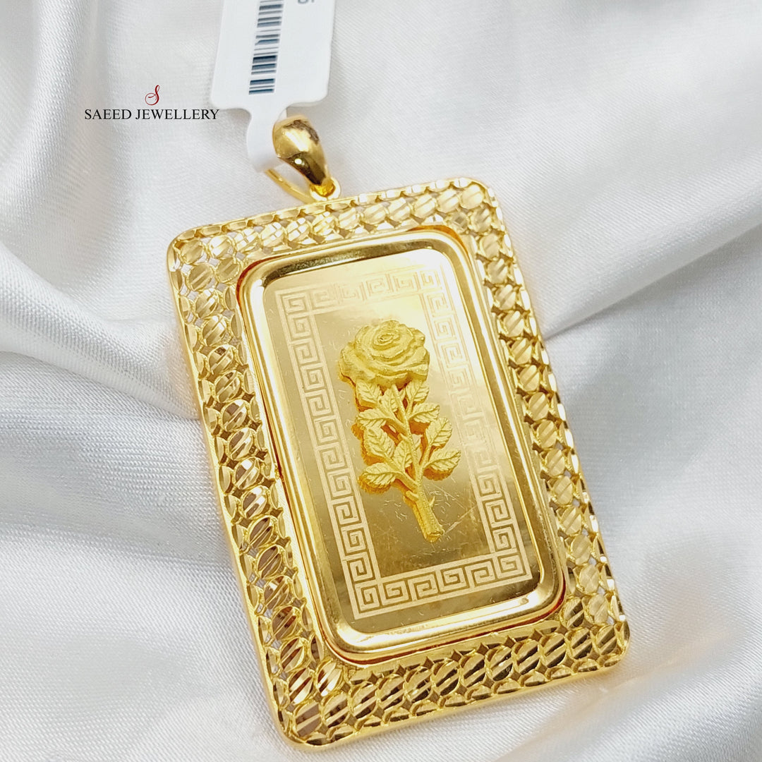 Ounce Pendant  Made Of 21K Yellow Gold by Saeed Jewelry-29055
