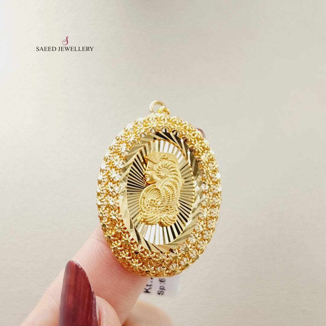 Ounce Pendant  Made Of 21K Yellow Gold by Saeed Jewelry-29852