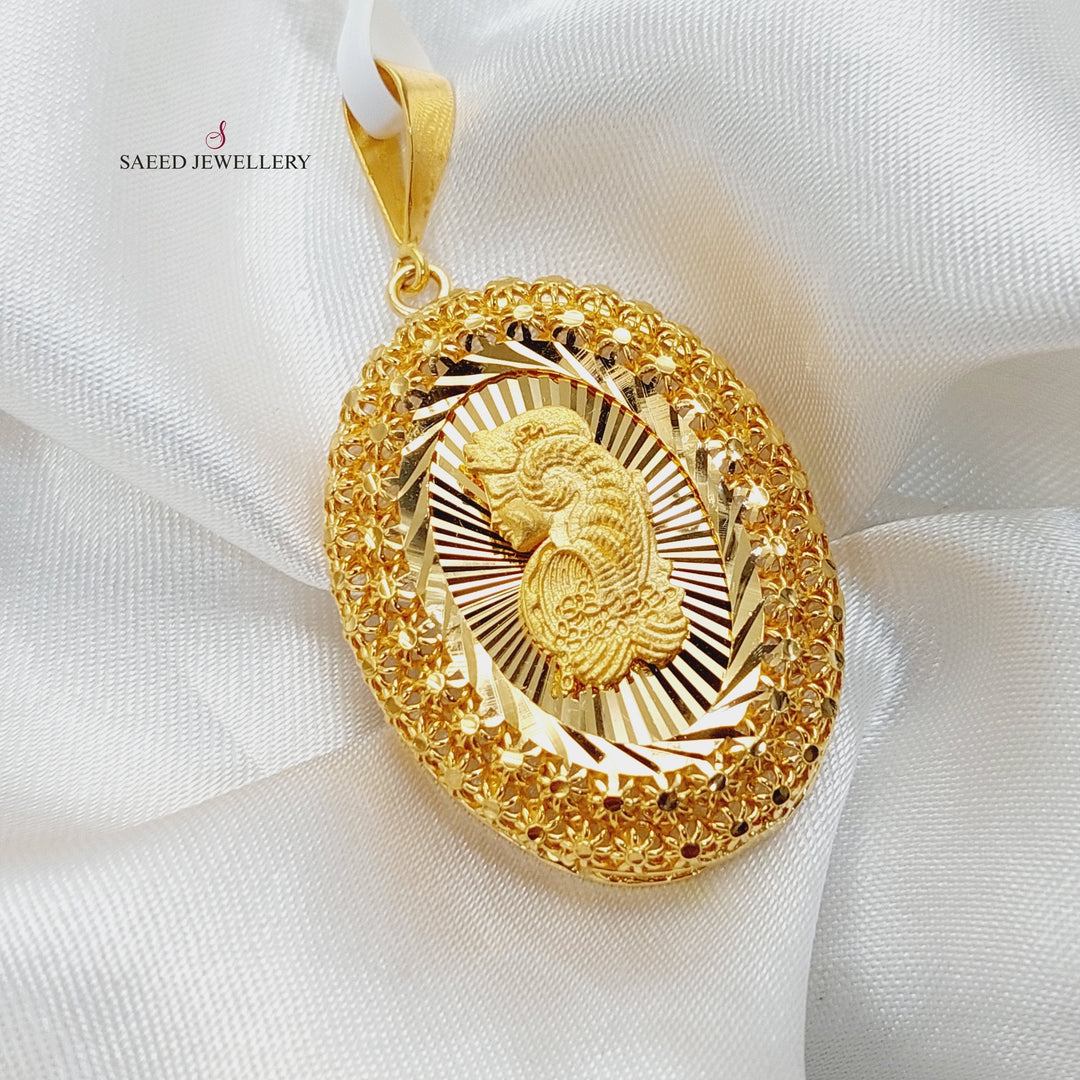 Ounce Pendant  Made Of 21K Yellow Gold by Saeed Jewelry-29852