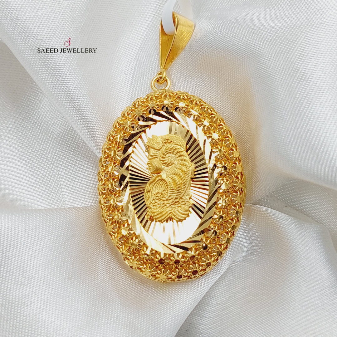 Ounce Pendant  Made Of 21K Yellow Gold by Saeed Jewelry-29852