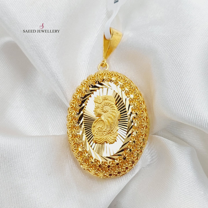 Ounce Pendant  Made Of 21K Yellow Gold by Saeed Jewelry-29852