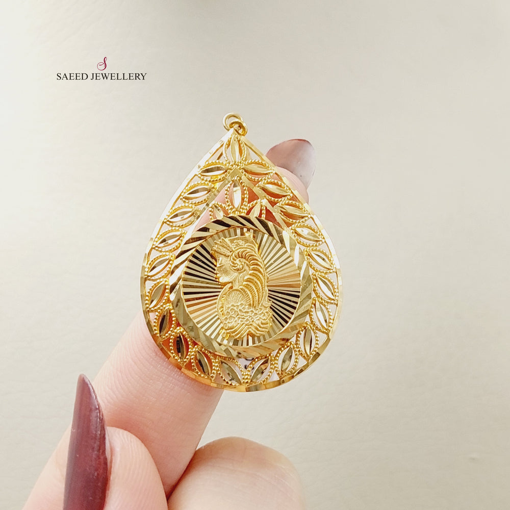 Ounce Pendant  Made Of 21K Yellow Gold by Saeed Jewelry-29853