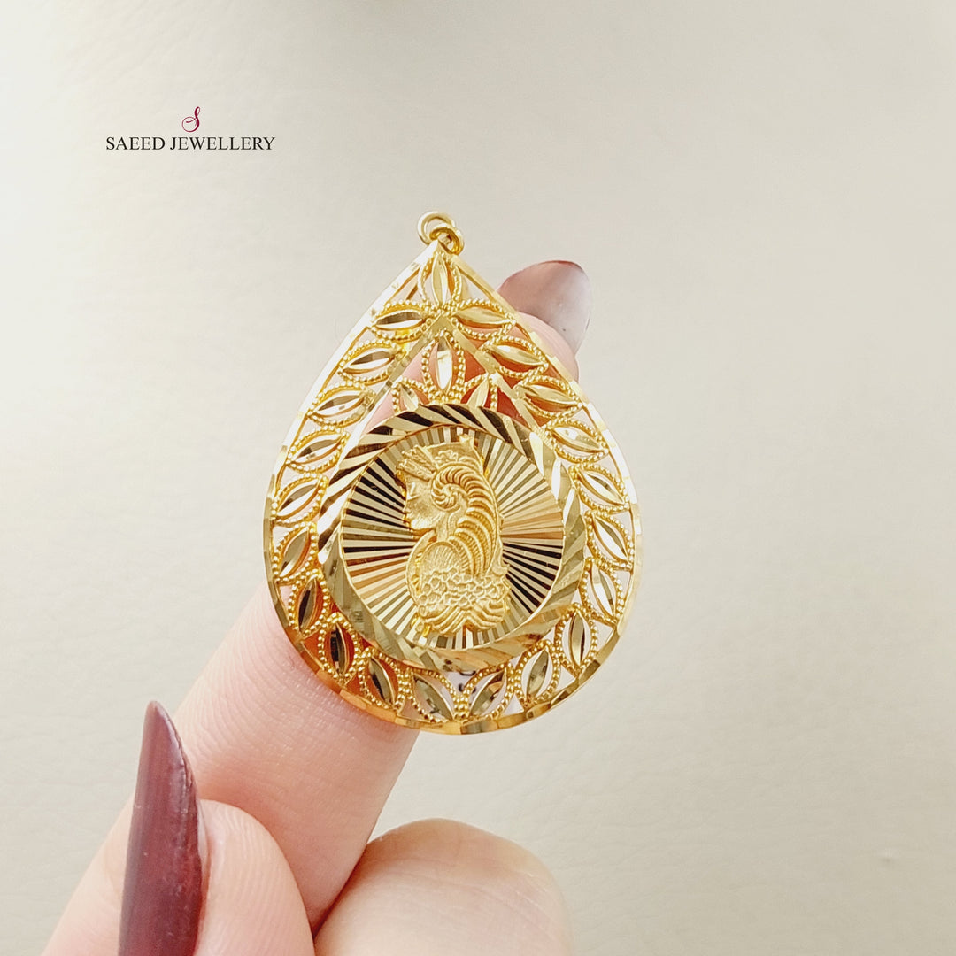Ounce Pendant  Made Of 21K Yellow Gold by Saeed Jewelry-29853