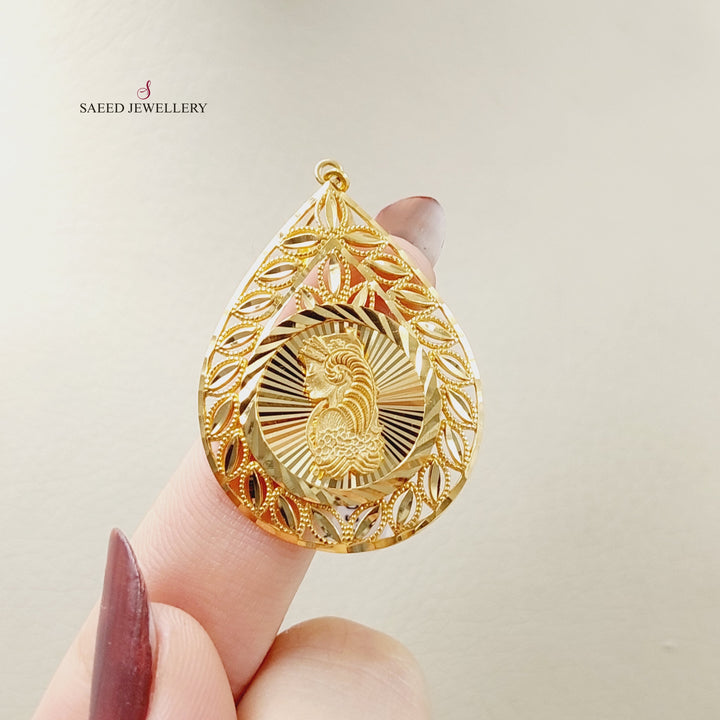 Ounce Pendant  Made Of 21K Yellow Gold by Saeed Jewelry-29853