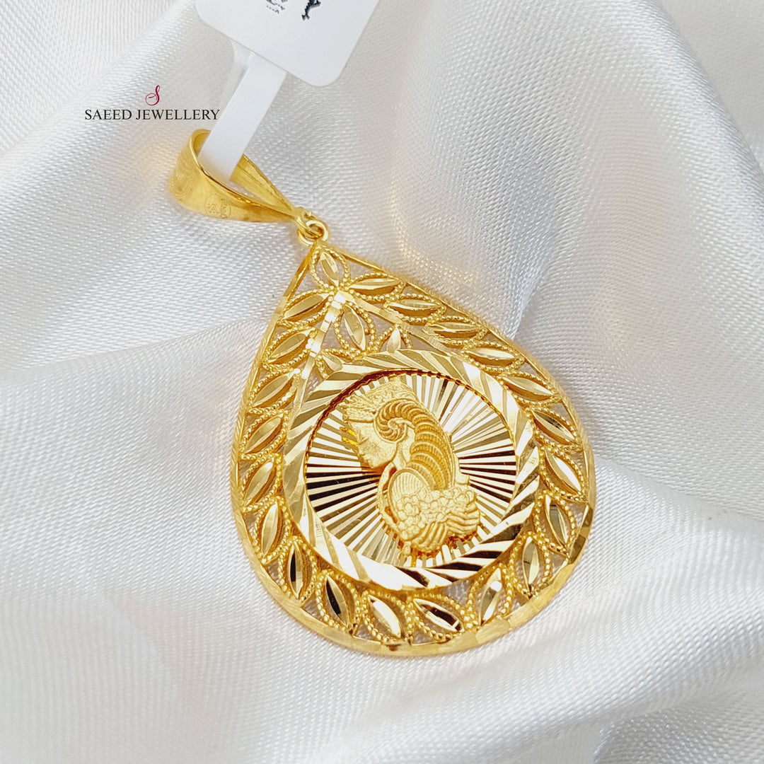 Ounce Pendant  Made Of 21K Yellow Gold by Saeed Jewelry-29853