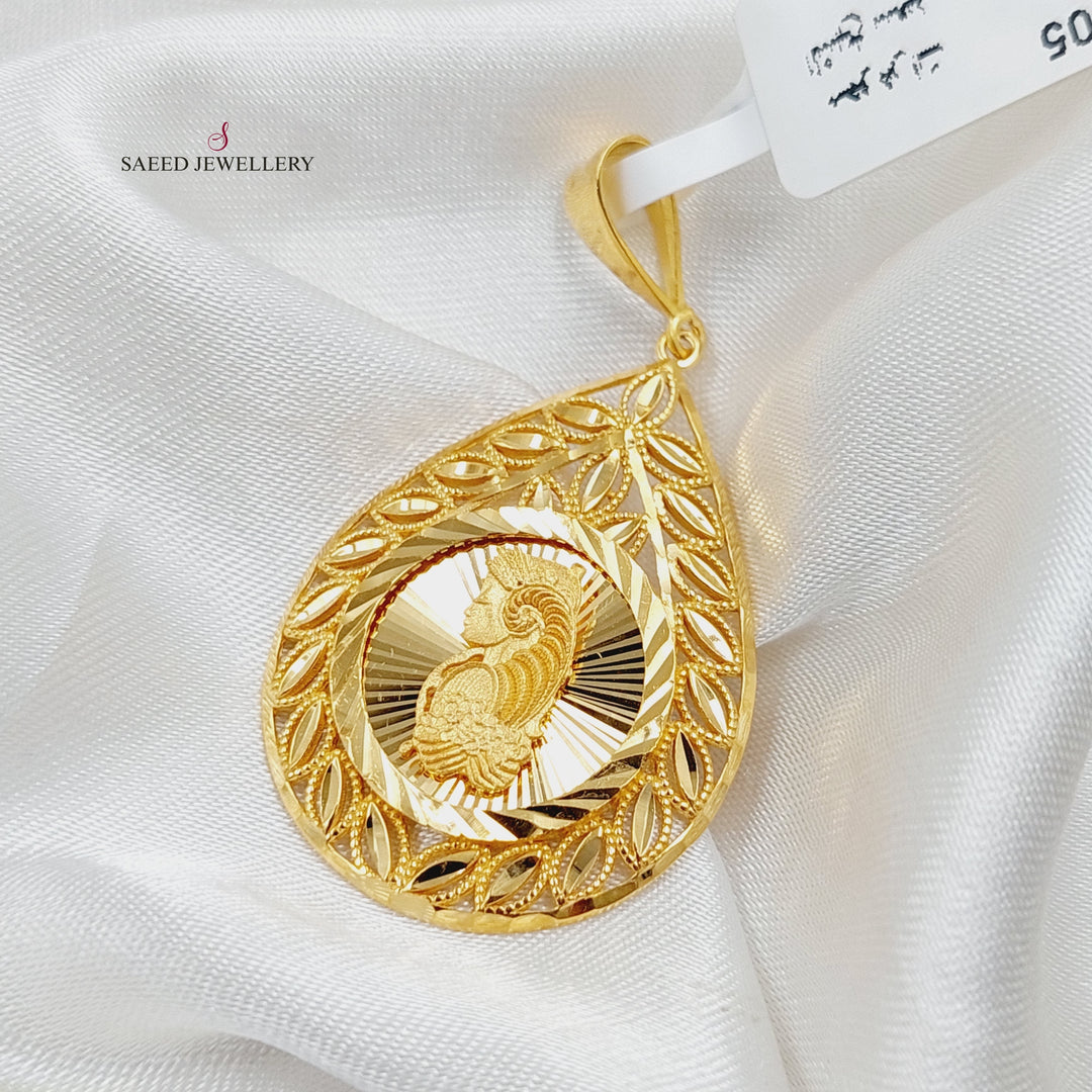 Ounce Pendant  Made Of 21K Yellow Gold by Saeed Jewelry-29853