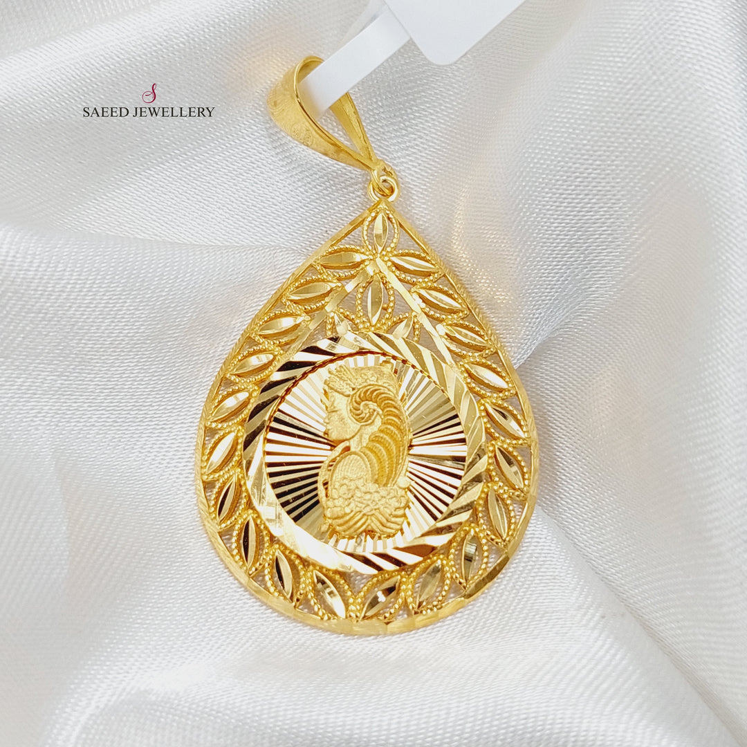 Ounce Pendant  Made Of 21K Yellow Gold by Saeed Jewelry-29853