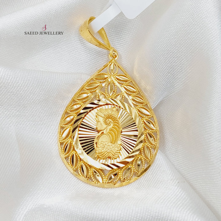 Ounce Pendant  Made Of 21K Yellow Gold by Saeed Jewelry-29853